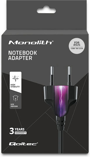 Qoltec Φορτιστής Laptop 120W 19V 6.32A για Asus με Αποσπώμενο Καλώδιο Τροφοδοσίας