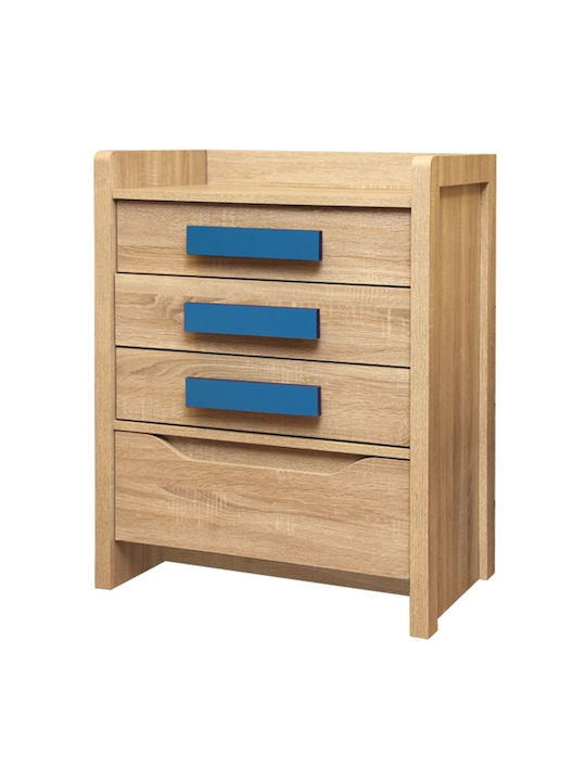 Kids Chest of Drawers Light Blue with 4 Drawers 63x40x80cm