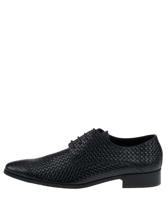 Fentini Men's Leather Dress Shoes Black