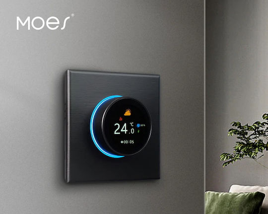 MOES WHT-7000-GC-BK-EN Ψηφιακός Θερμοστάτης Χώρου Smart με Οθόνη Αφής