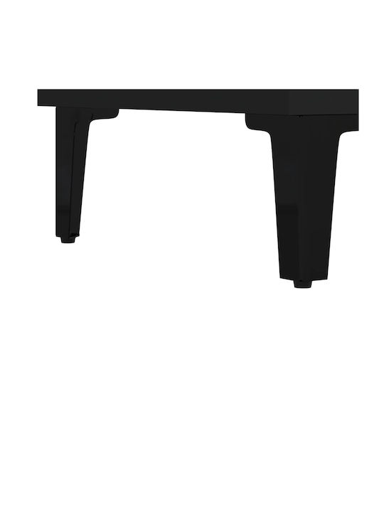Wooden Chest of Drawers Black with Glass Coating 69.5x34x90cm