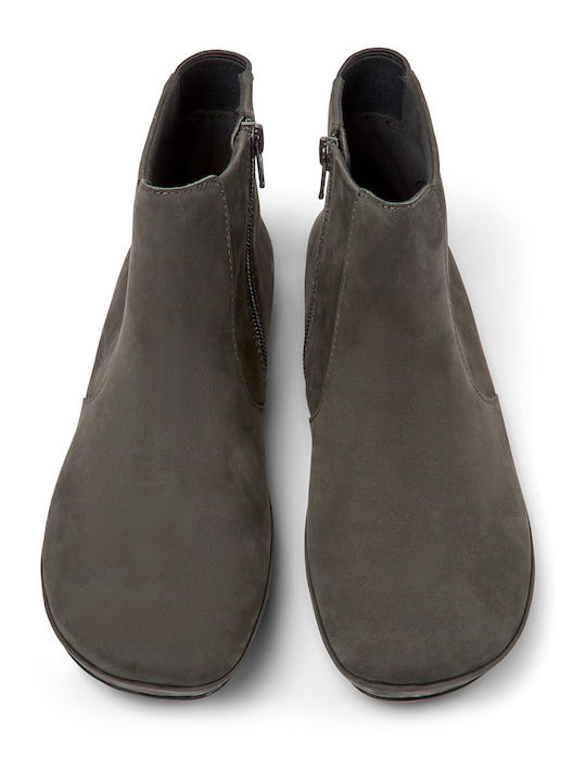 Right Leather Women's Ankle Boots Gray