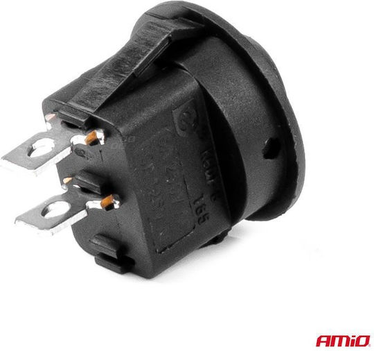 AMiO Διακόπτης On/Off Αυτοκινήτου 12V-24V Universal Μαύρο