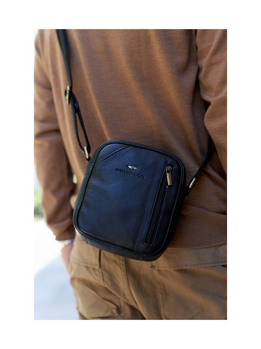 Leder Herrentasche Bote Schwarz