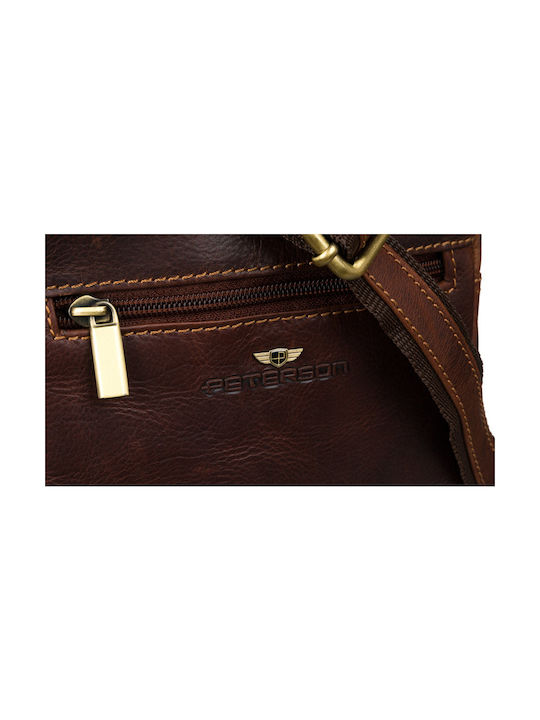 Leder Herrentasche Schulter / Crossbody Braun