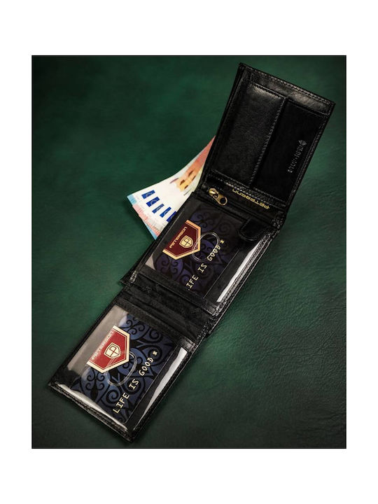 Δερμάτινο Ανδρικό Πορτοφόλι με RFID Μαύρο