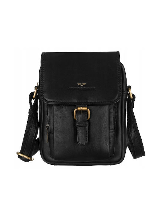 Leather Men's Bag Messenger Black