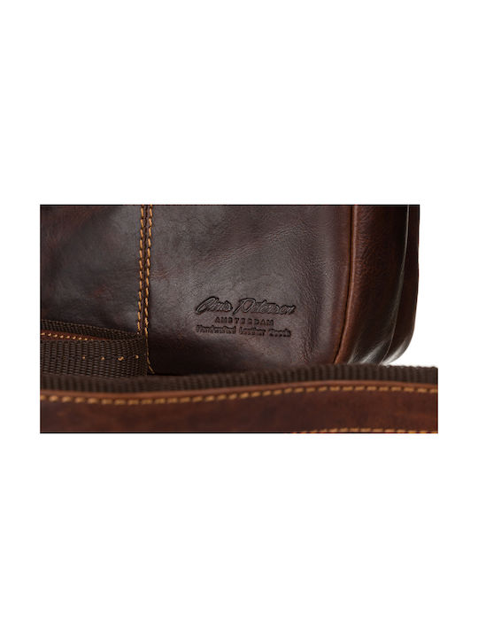 Leder Herrentasche Schulter / Crossbody Braun