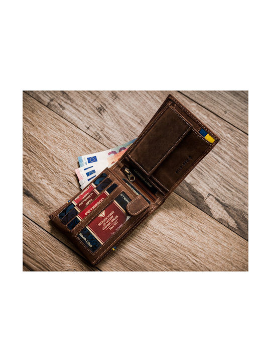 Leather Men's Wallet with RFID Brown