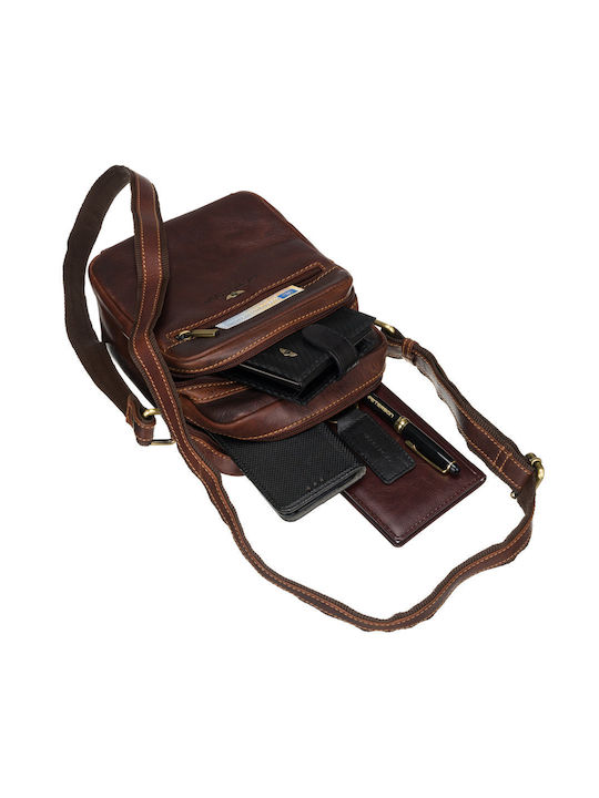 Leder Herrentasche Schulter / Crossbody Braun
