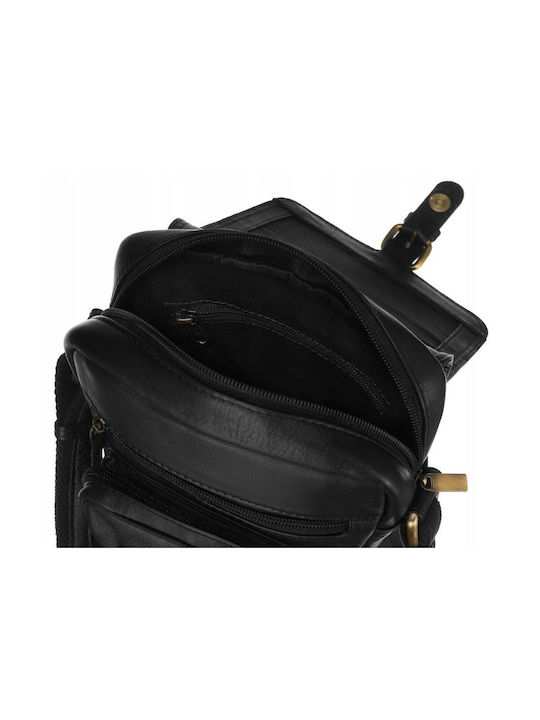 Leather Men's Bag Messenger Black