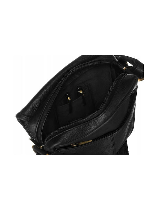 Leather Men's Bag Messenger Black