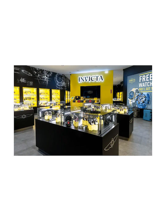 Invicta Ανδρικό Ρολόι 43mm Μπαταρίας με Μεταλλικό Μπρασελέ