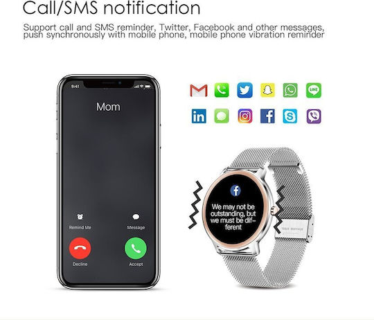 Rubicon SR014E Smartwatch mit Pulsmesser (Schwarz)