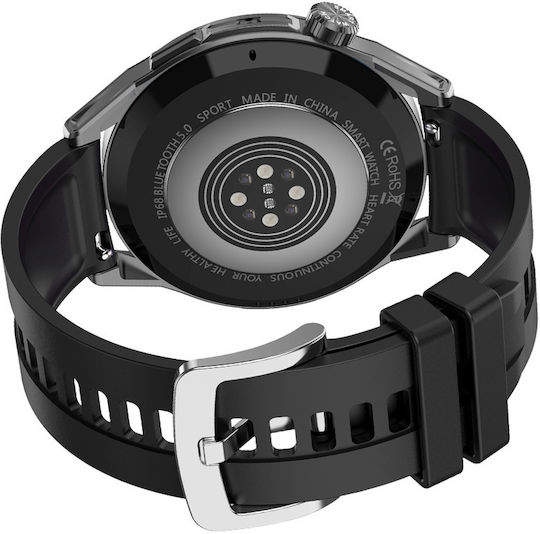 Rubicon SR033D Smartwatch με Παλμογράφο (Μαύρο)