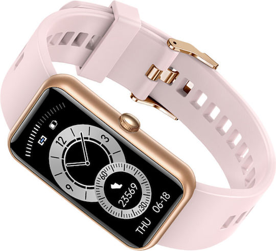 Rubicon SR032E Smartwatch με Παλμογράφο (Ροζ)