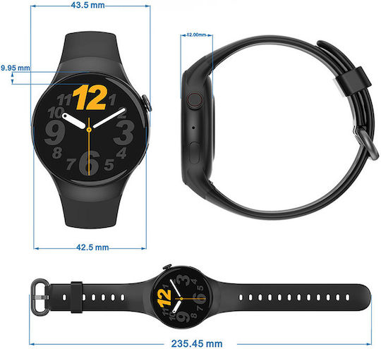 Rubicon SR031B Smartwatch with Heart Rate Monitor (Pink)