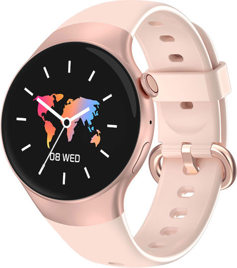 Rubicon SR031B Smartwatch with Heart Rate Monitor (Pink)