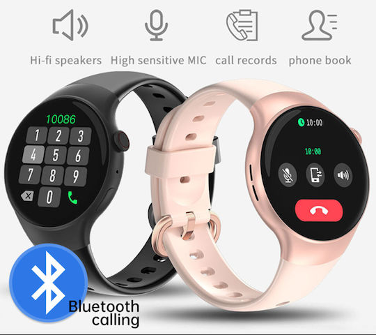 Rubicon SR031A Smartwatch με Παλμογράφο (Μαύρο)