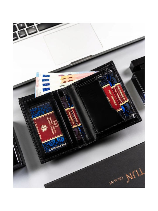Leather Men's Wallet Cards with RFID Beige