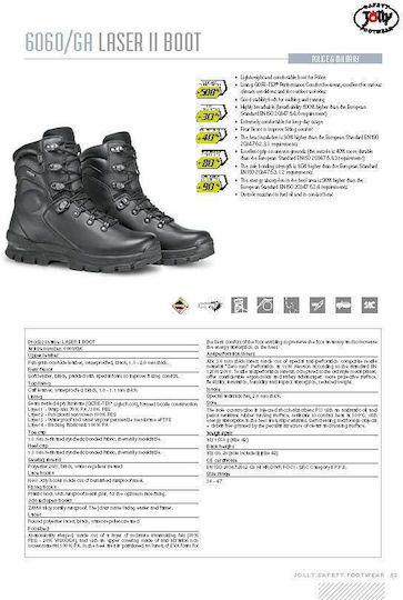 Jolly Joy Cizme Militare Impermeabile Cu Membrană Gore-Tex Negre