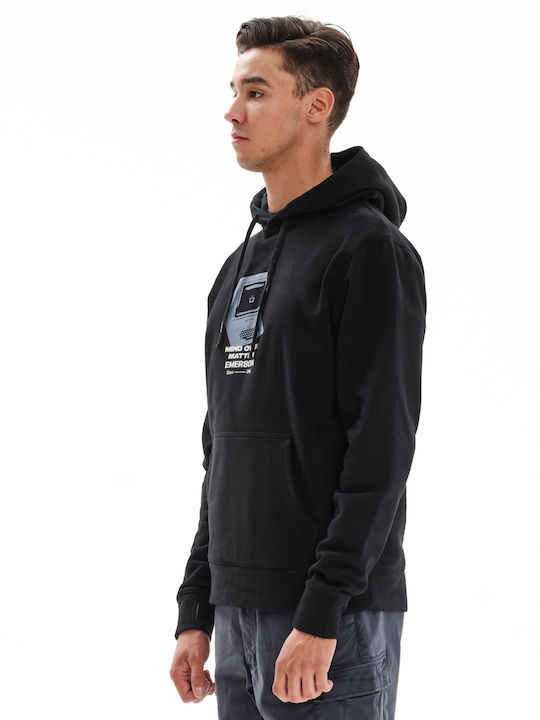 Emerson Herren Sweatshirt mit Kapuze Schwarz