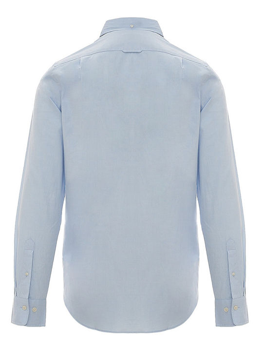 Long-sleeved Cotton Shirt Light Blue