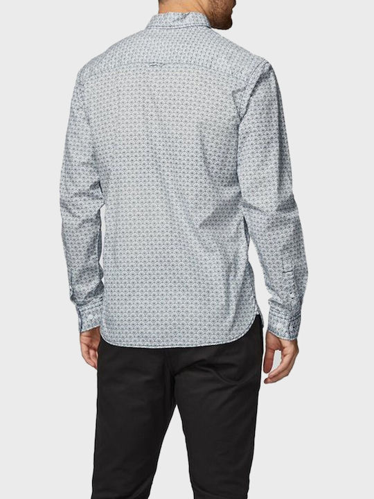 Projekt Produkt Men's Shirt Long Sleeve Cotton Floral White