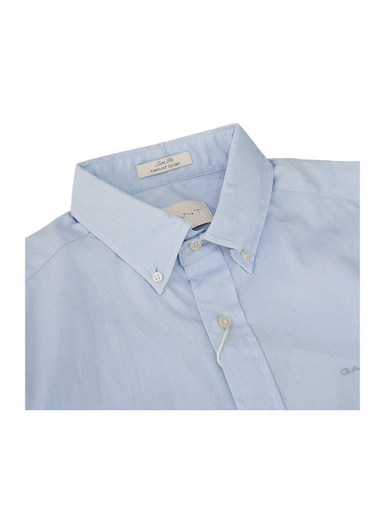 Long-sleeved Cotton Shirt Light Blue