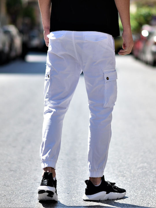Trousers Cargo in Slim Fit White
