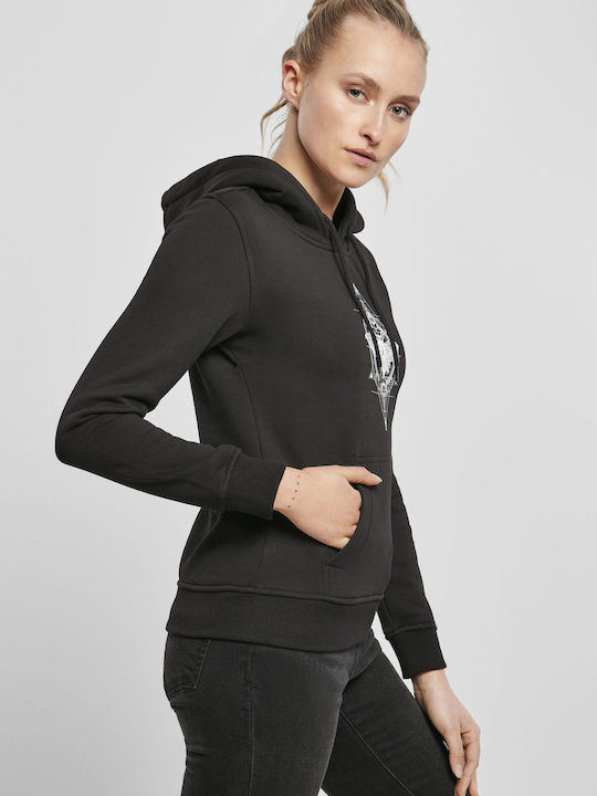 Ladies Moth Women's Sweatshirt Hooded Black