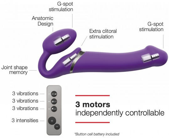 Strap On Me Strapless Strap On με Dildo με Δόνηση σε Μωβ Χρώμα