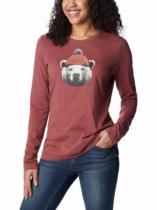 Hidden Haven Women's Blouse Cotton Long Sleeve Burgundy