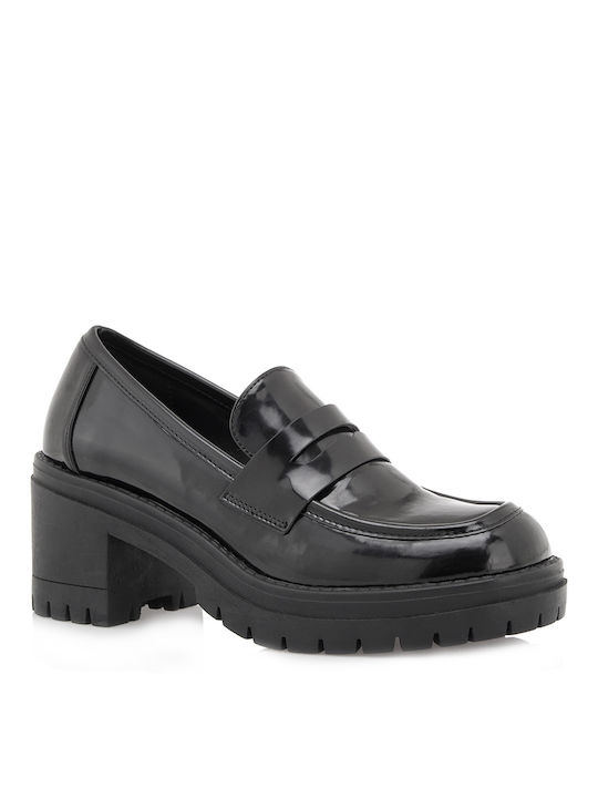 Seven Synthetic Leather Black Medium Heels
