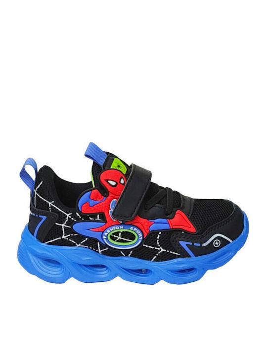 Παιδικά Sneakers με Σκρατς & Φωτάκια Navy Μπλε