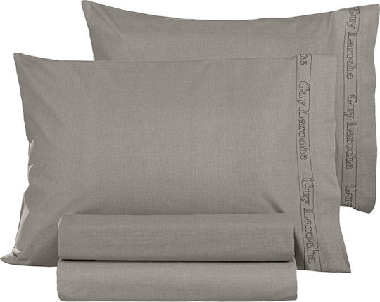 Guy Laroche Bettlaken Super-Doppel mit Gummiband 160x200+32cm. Color Plus Dark Wenge