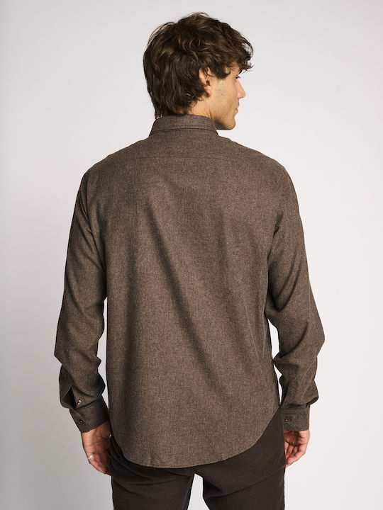 Staff Men's Shirt Long Sleeve Brown