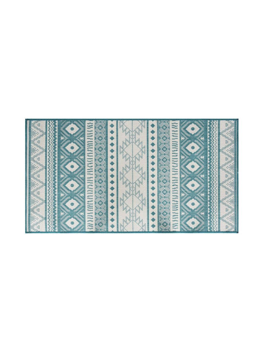 vidaXL Rug Rectangular Summer Blue/White