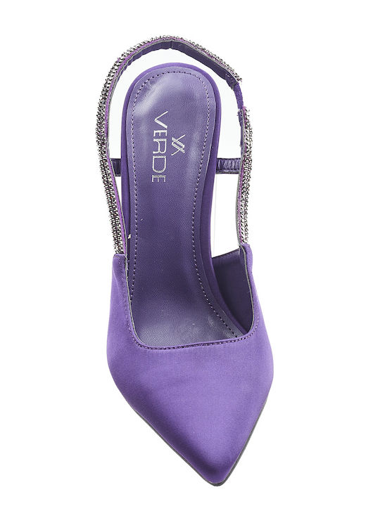 Pantofi cu toc cu Curea Violet