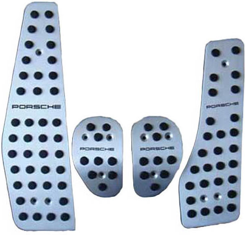Auto Gs Car Pedal Set Porsche-style Universal Aluminum Silver 4pcs