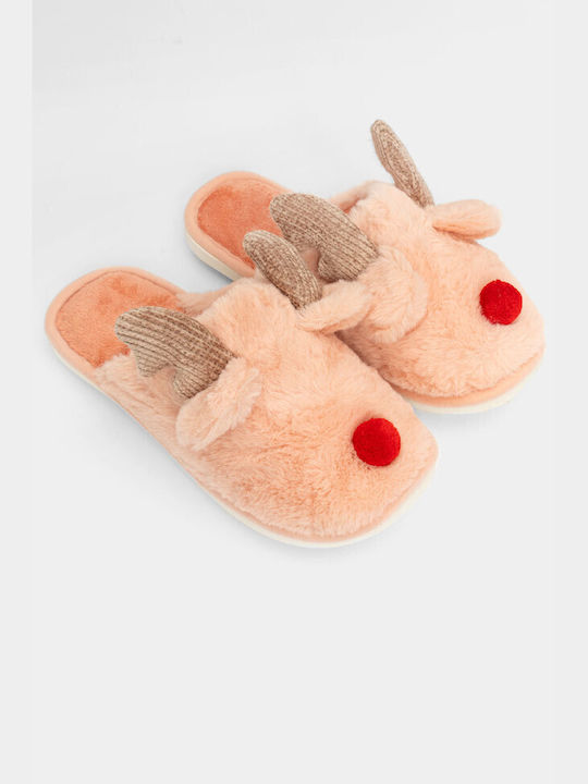 Luigi Women's Slippers with Fur Pink