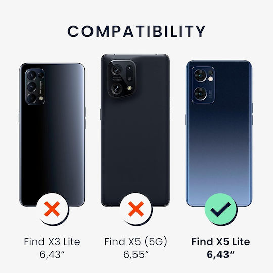 KWmobile Soft Flexible Rubber Cover Back Cover Σιλικόνης Μαύρο (Oppo Find X5 Lite)