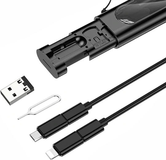 Borofone U36 Редовна USB към Lightning / Type-C / micro USB Кабел 3Спецификация Черен 0.28м (000.230.11838)