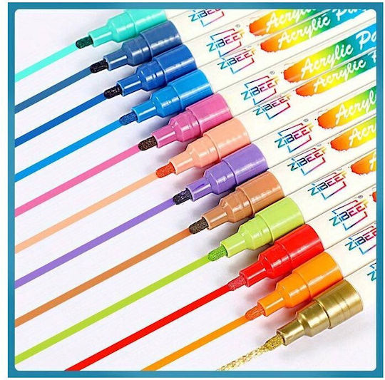 Zibeef Acrylic Markers 1.5mm Colorful 48pcs