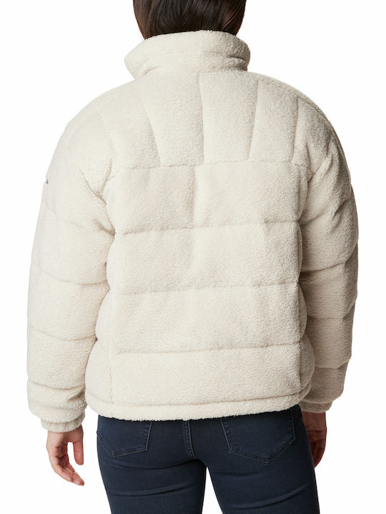 Columbia Kurz Damen Puffer Jacke für Winter Braun