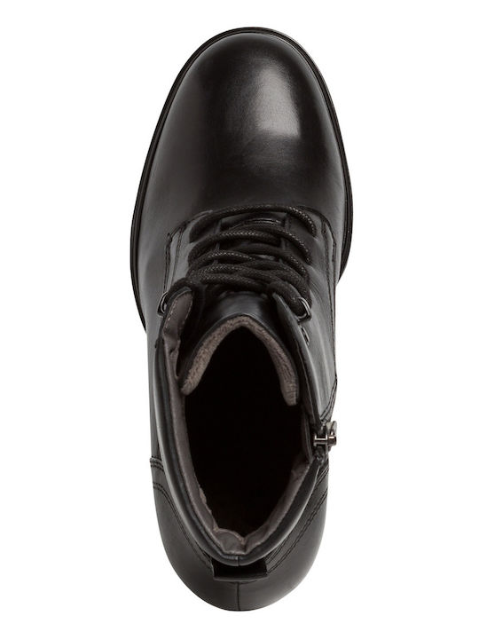Leder Stiefeletten Damen Schwarz