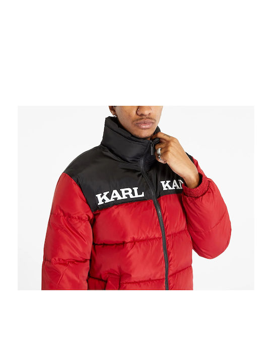 Karl Kani Herren Winter Jacke Puffer Rot