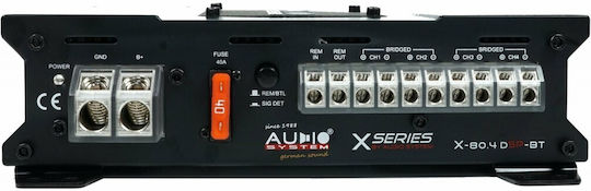 Audio System Ενισχυτής Αυτοκινήτου X-80.4 Dsp-bt 4 Καναλιών