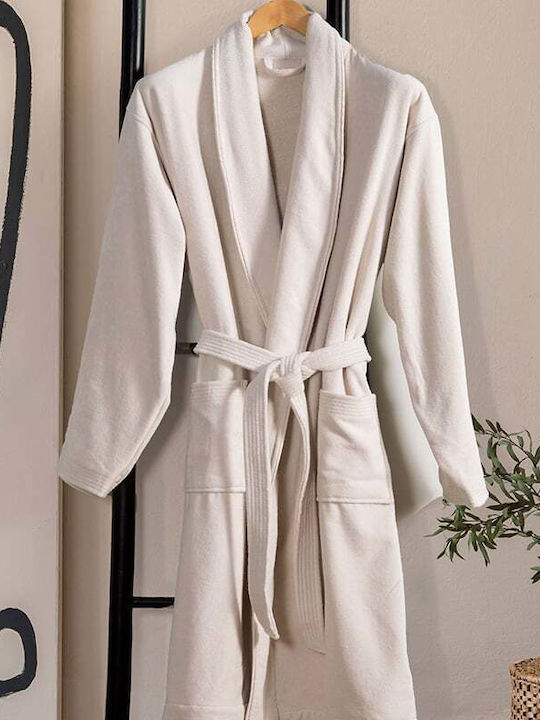 Nef-Nef Homeware Elements Bathrobe with Collar in Beige Color 380gr/m² 034570