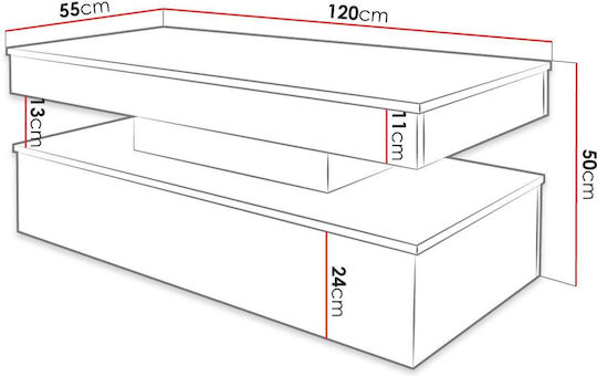 Central Coffee Table Glos White